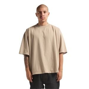 Men's Shaka Wear Heavyweight Oversize Tee Oatmeal Streetwear Size Medium